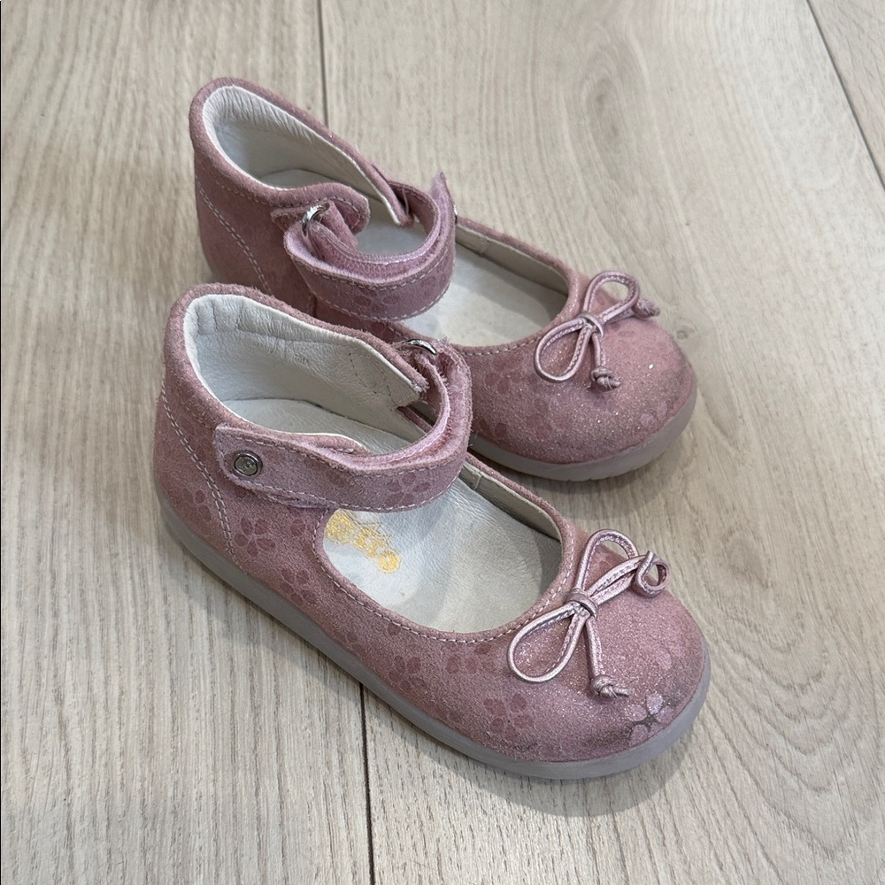 Falcotto Naturino Pink Suede Mary Jane Dress Shoes